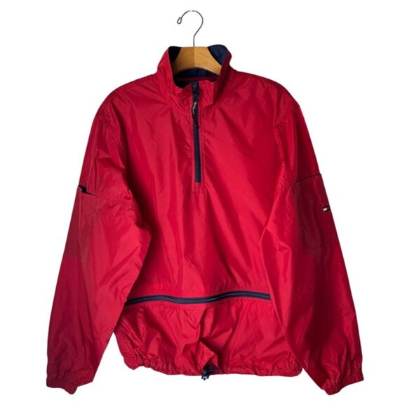 Tommy‎ Hilfiger Windbreaker Boys XL Red Quarter Zip Lightweight Outdoor Preppy - Picture 1 of 13